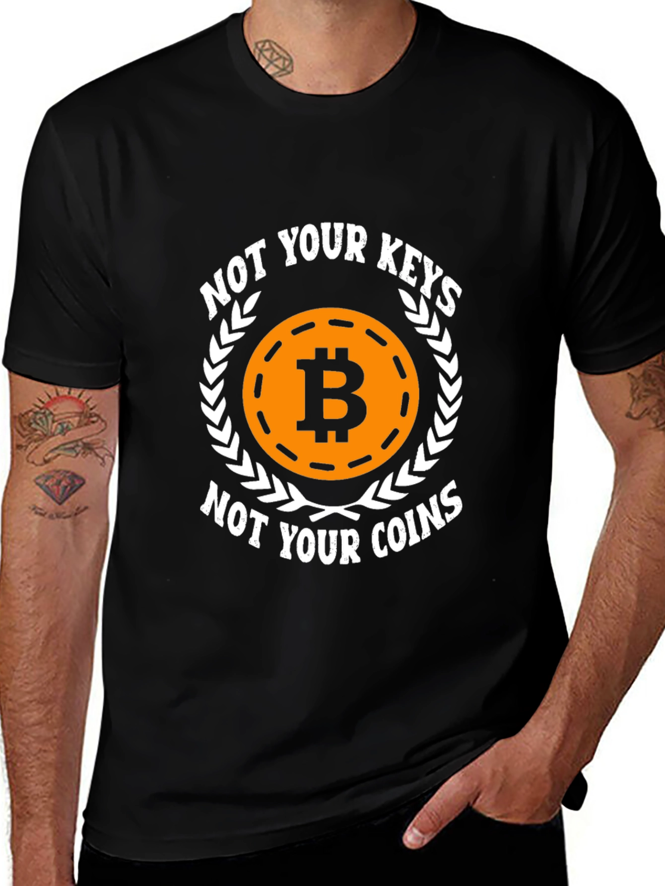 Bitcoin Keys Coins Graphic T-Shirt
