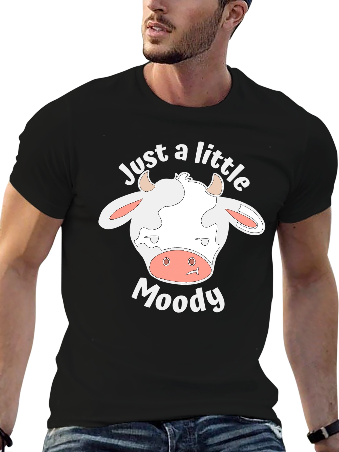 Just A Little Moody Cow T-Shirt - Novelty Tee