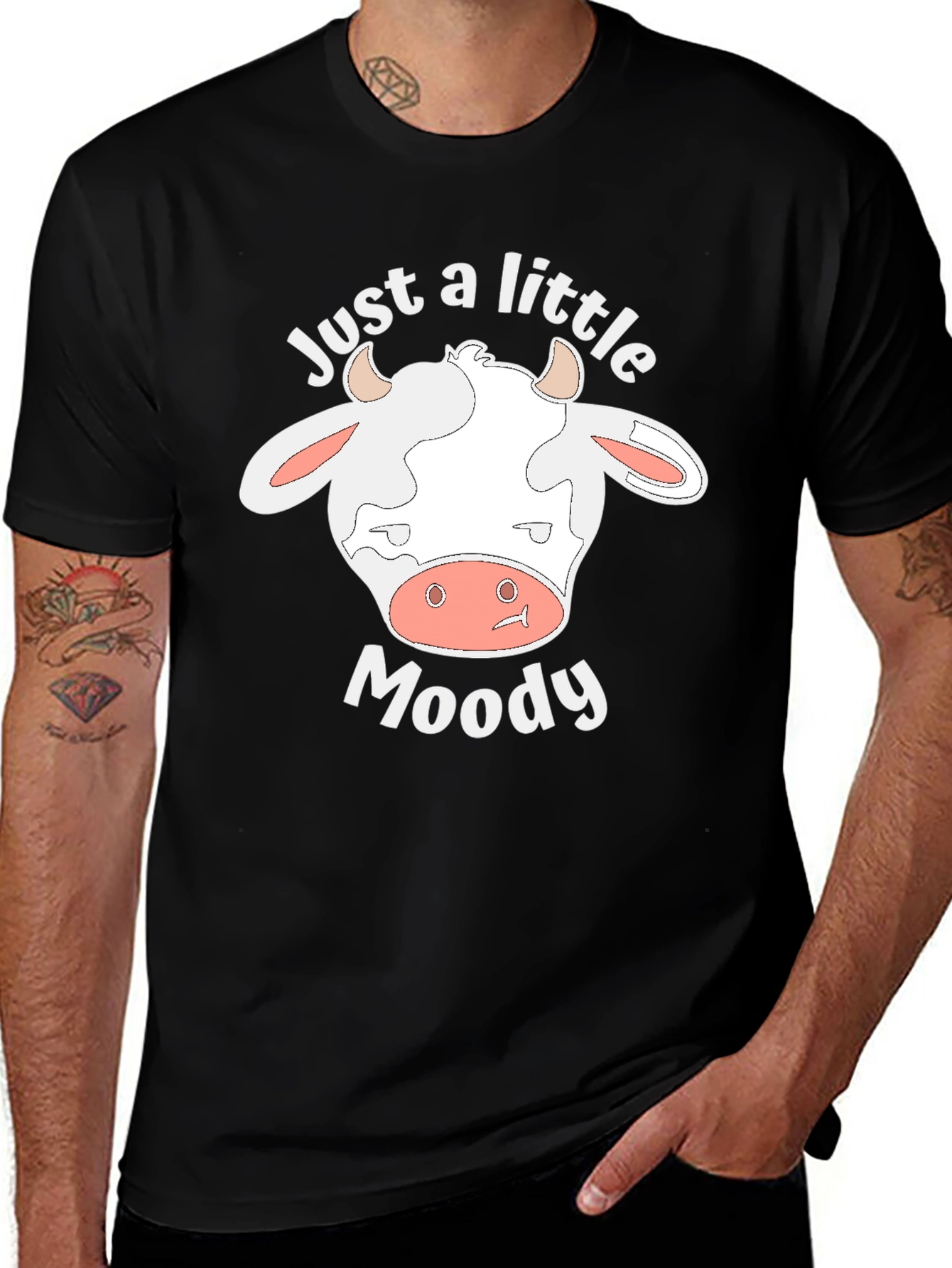 Just A Little Moody Cow T-Shirt - Novelty Tee