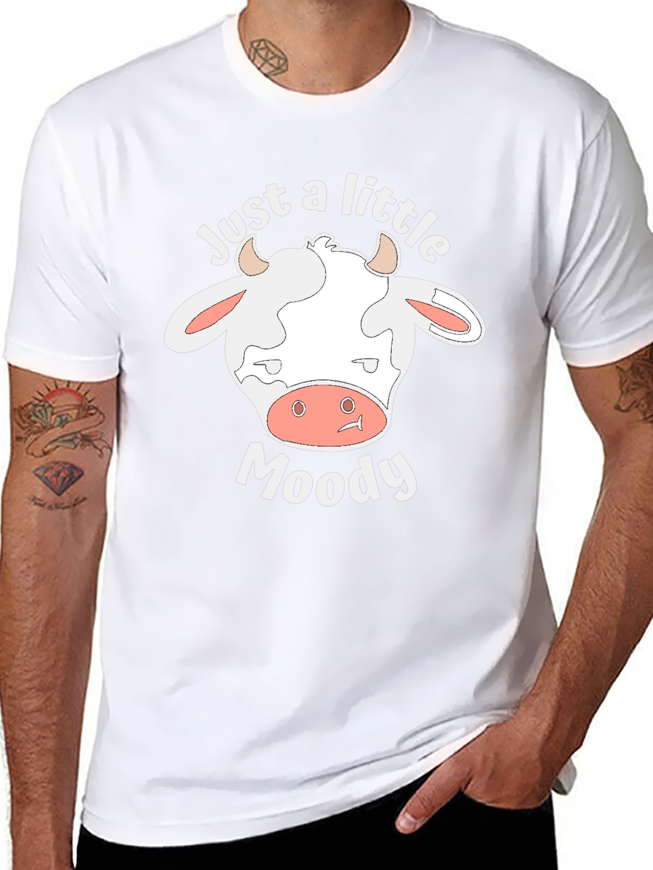 Just A Little Moody Cow T-Shirt - Novelty Tee