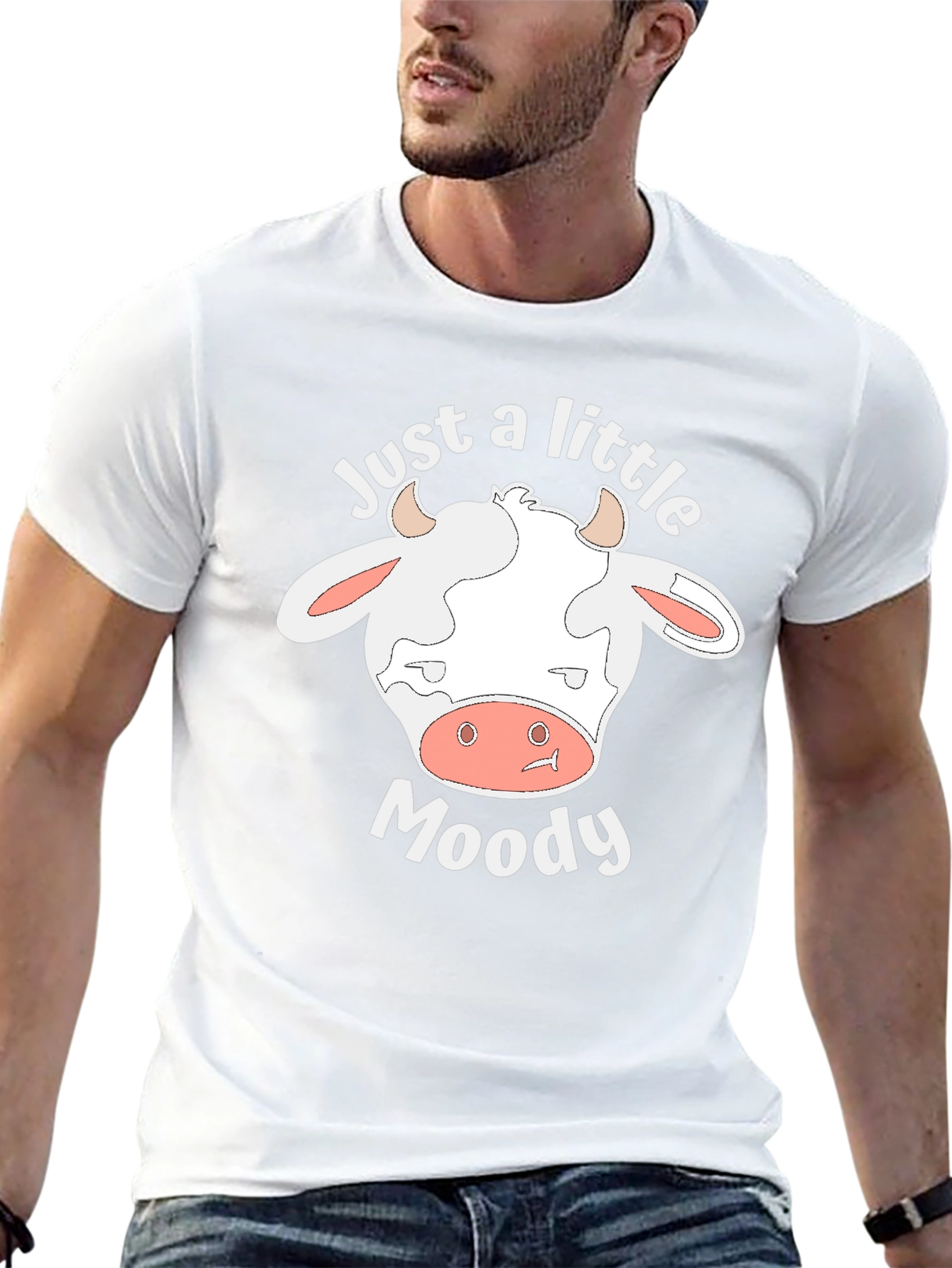 Just A Little Moody Cow T-Shirt - Novelty Tee
