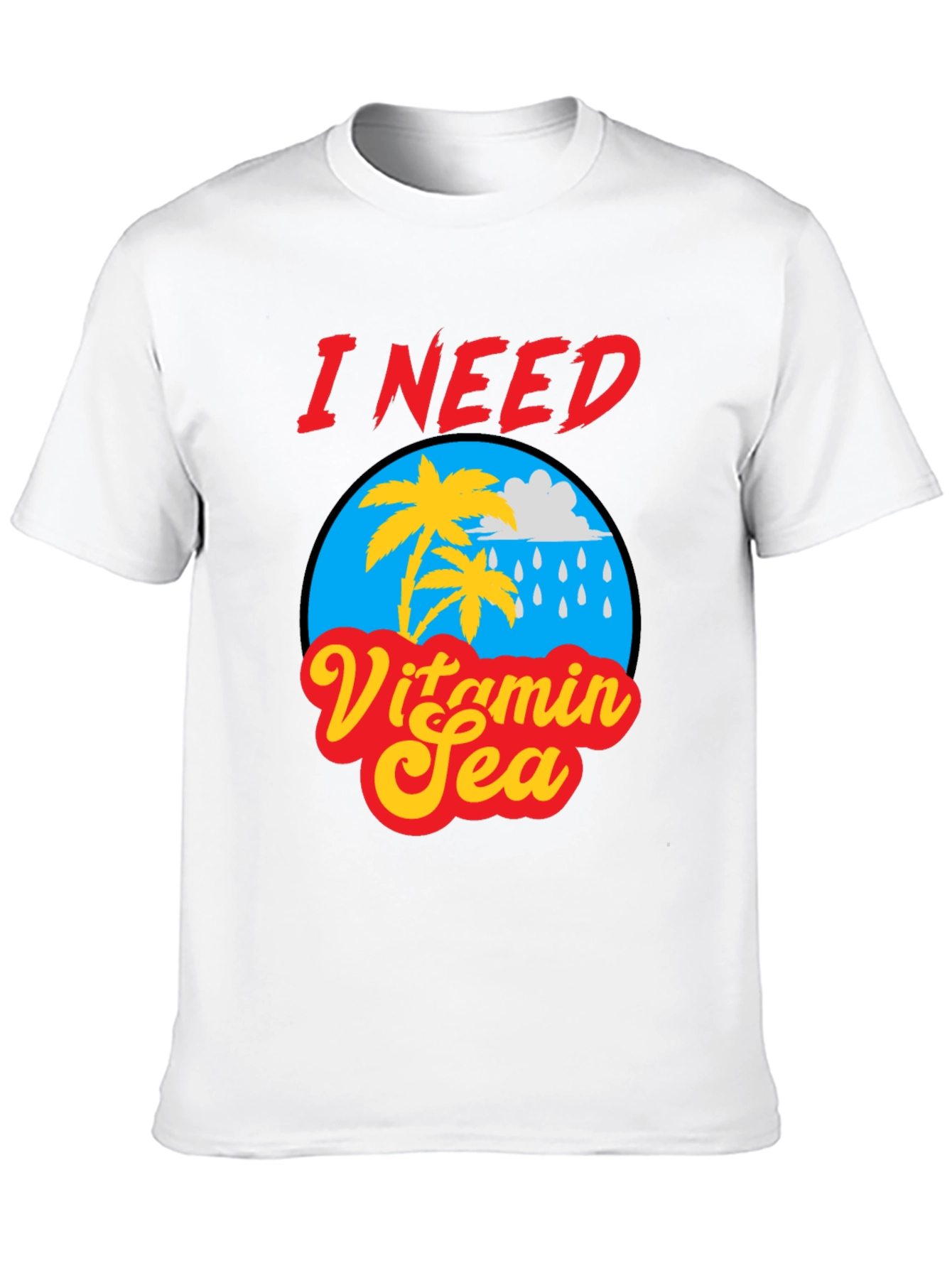 I Need Vitamin Sea Black Graphic T-Shirt