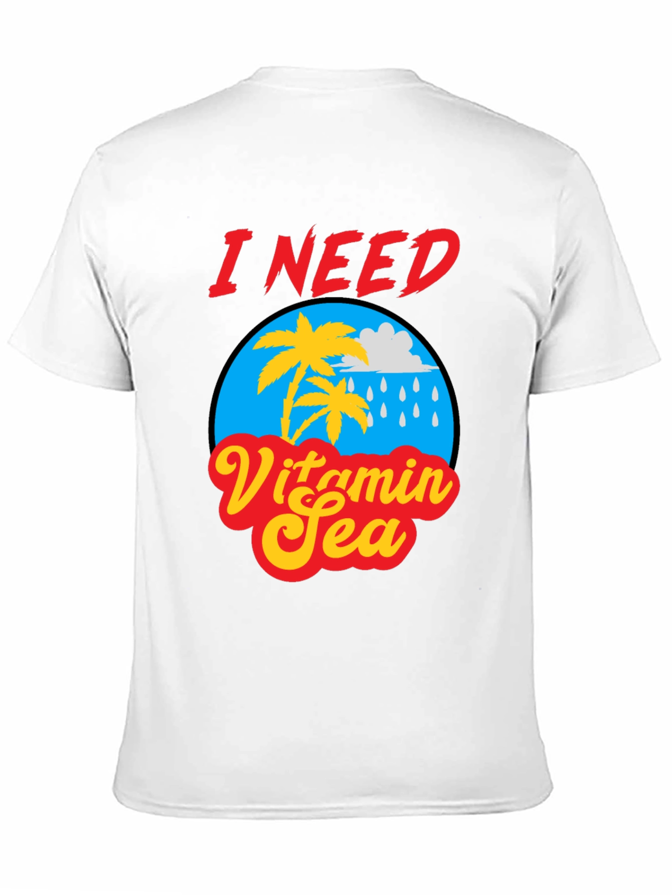 I Need Vitamin Sea Black Graphic T-Shirt