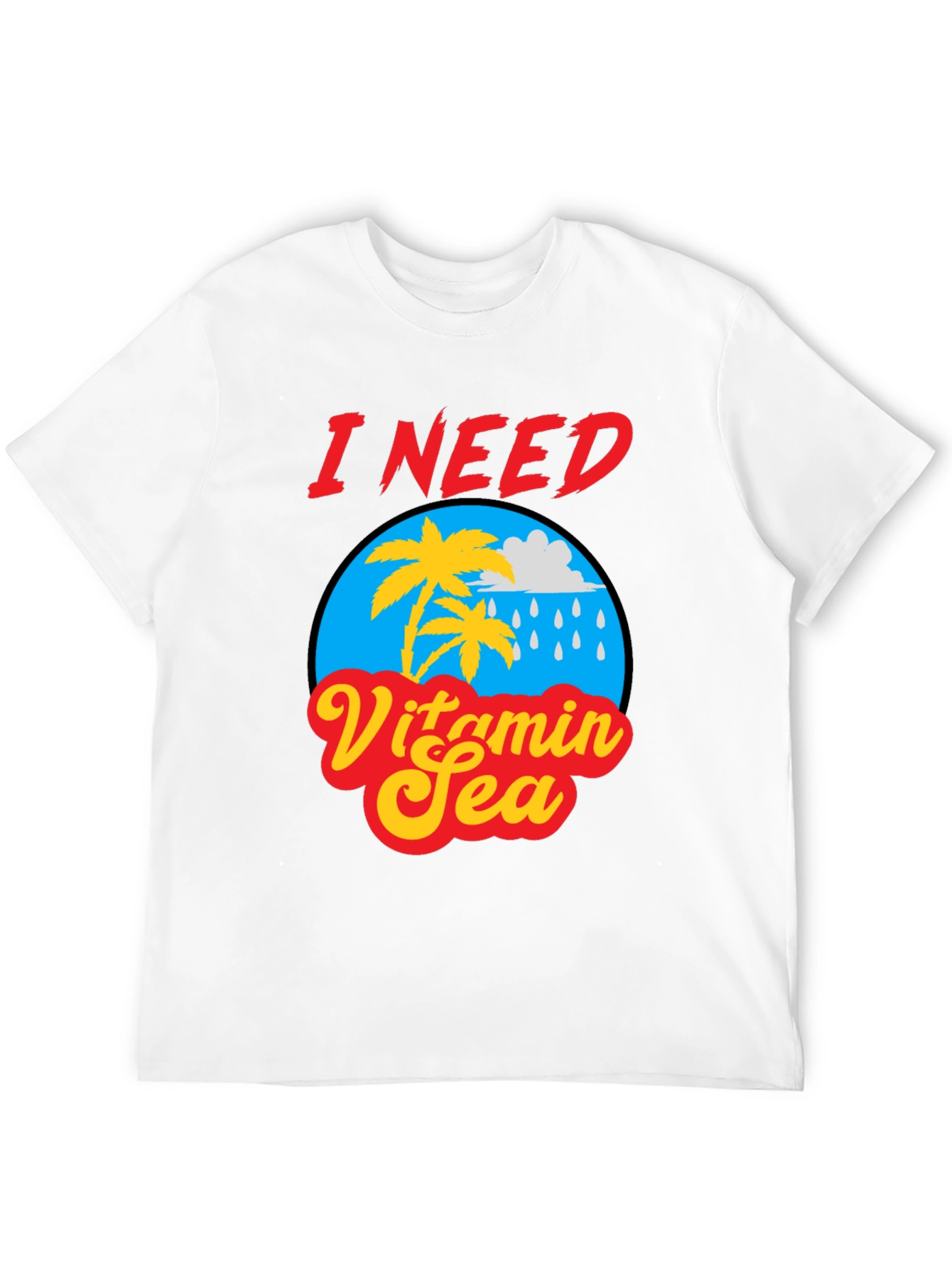 I Need Vitamin Sea Black Graphic T-Shirt
