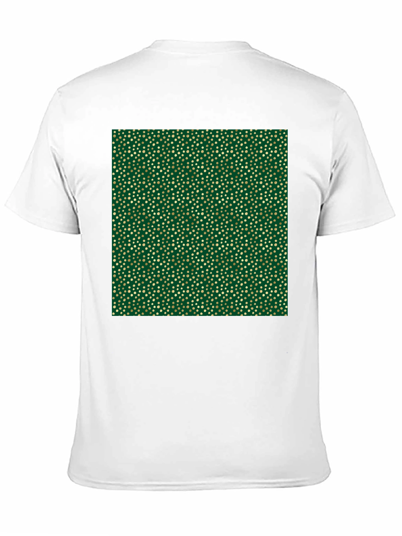Stylish Black Tee with Unique Gold & Green Pattern