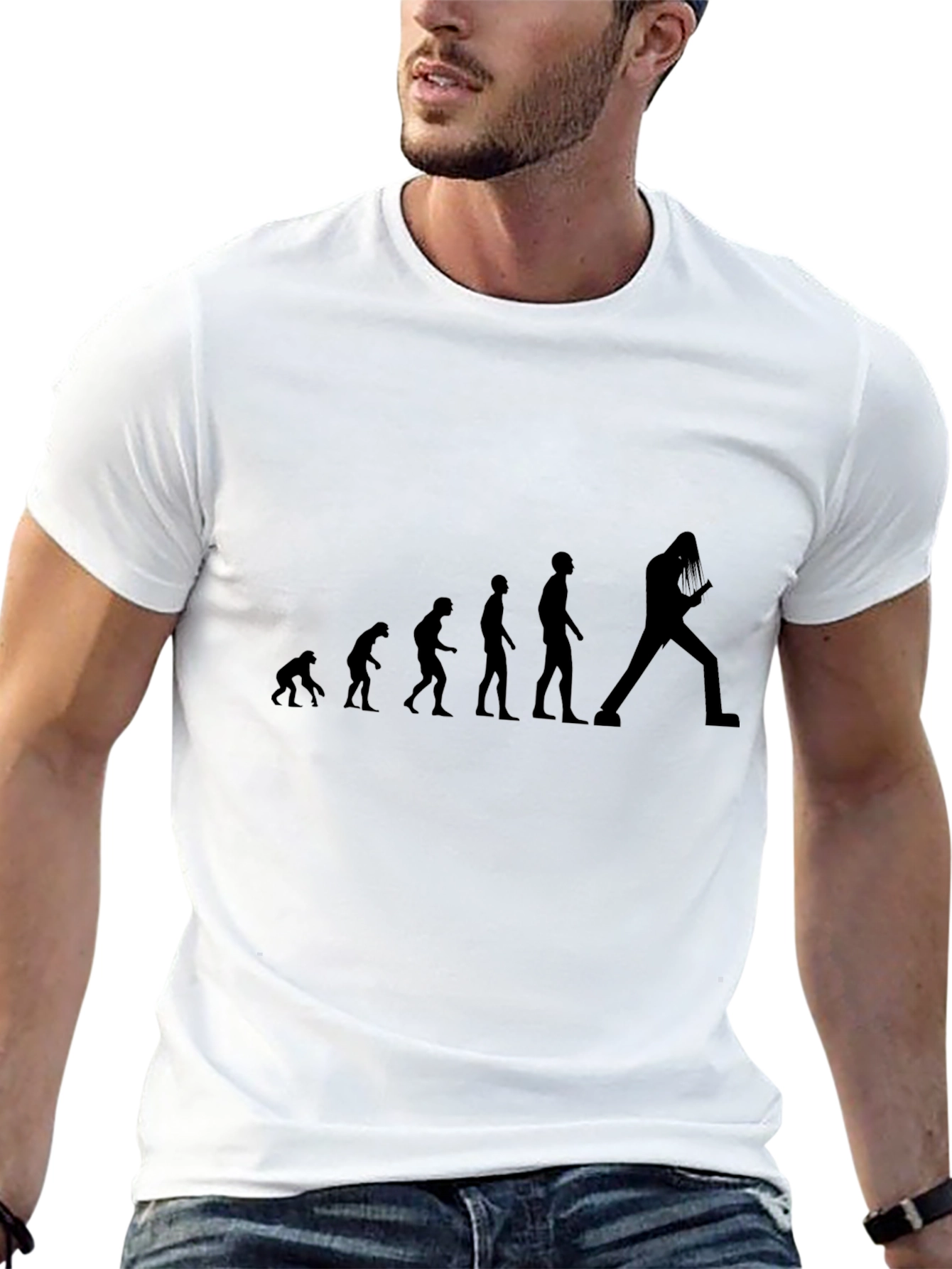 Evolution of Guitarist Black T-Shirt