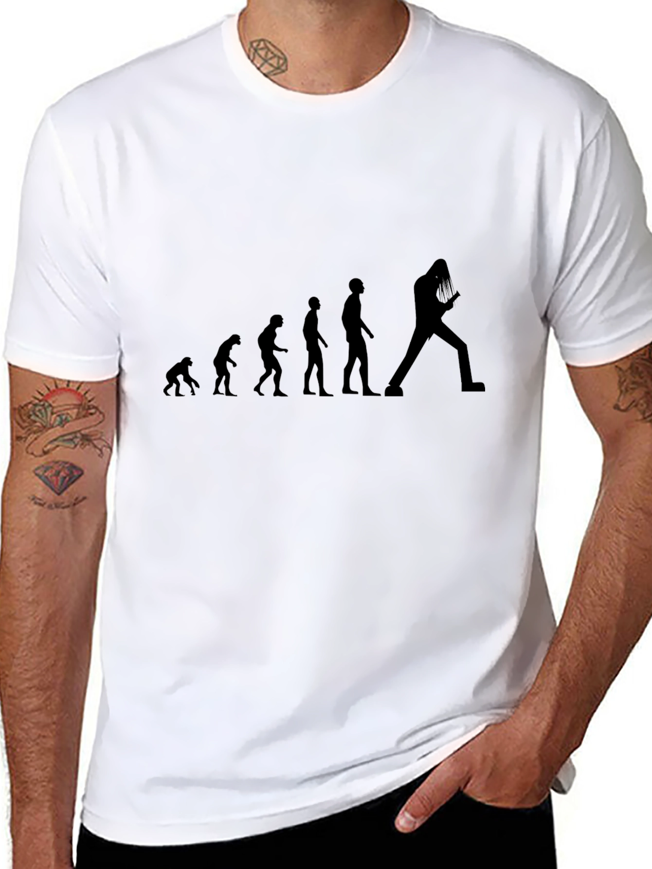 Evolution of Guitarist Black T-Shirt