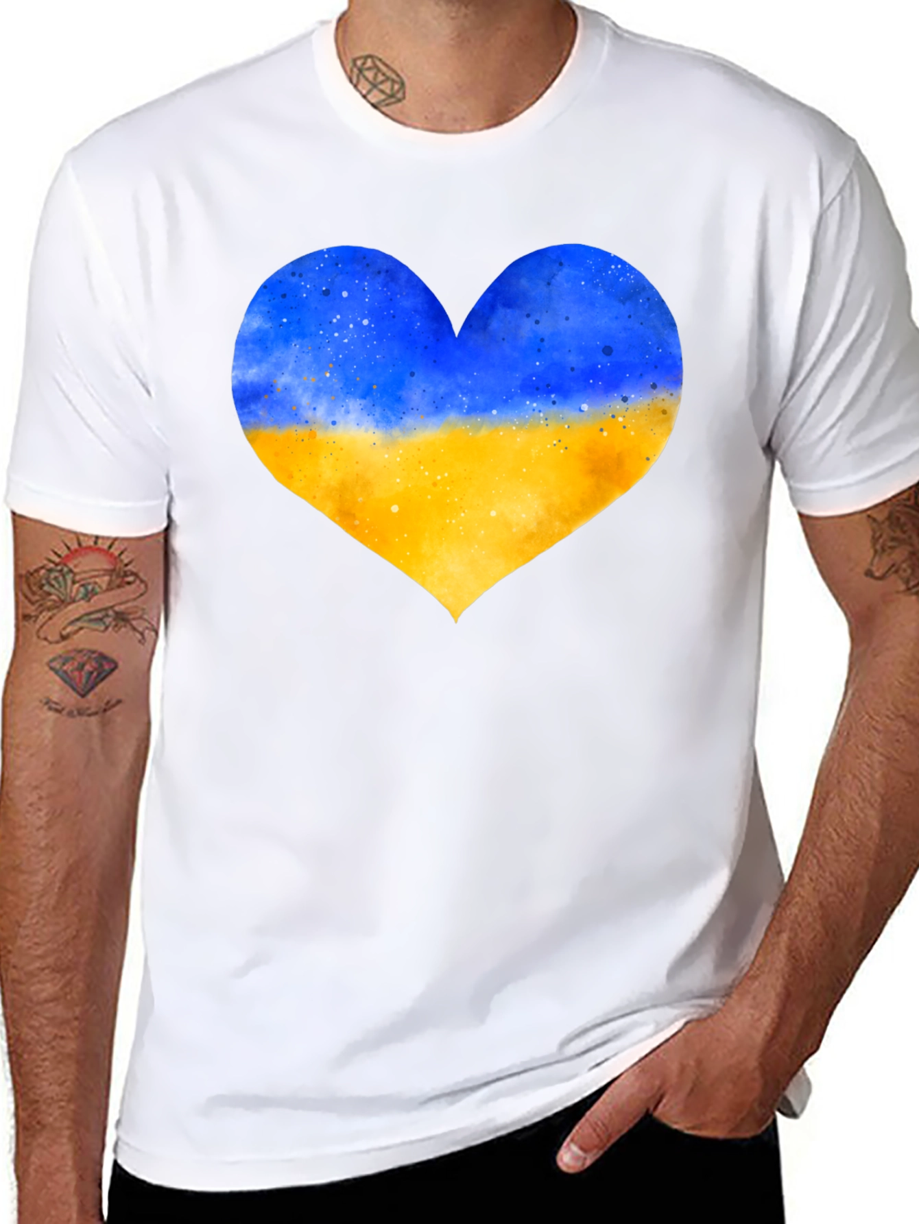 Ukraine Flag Heart T-Shirt