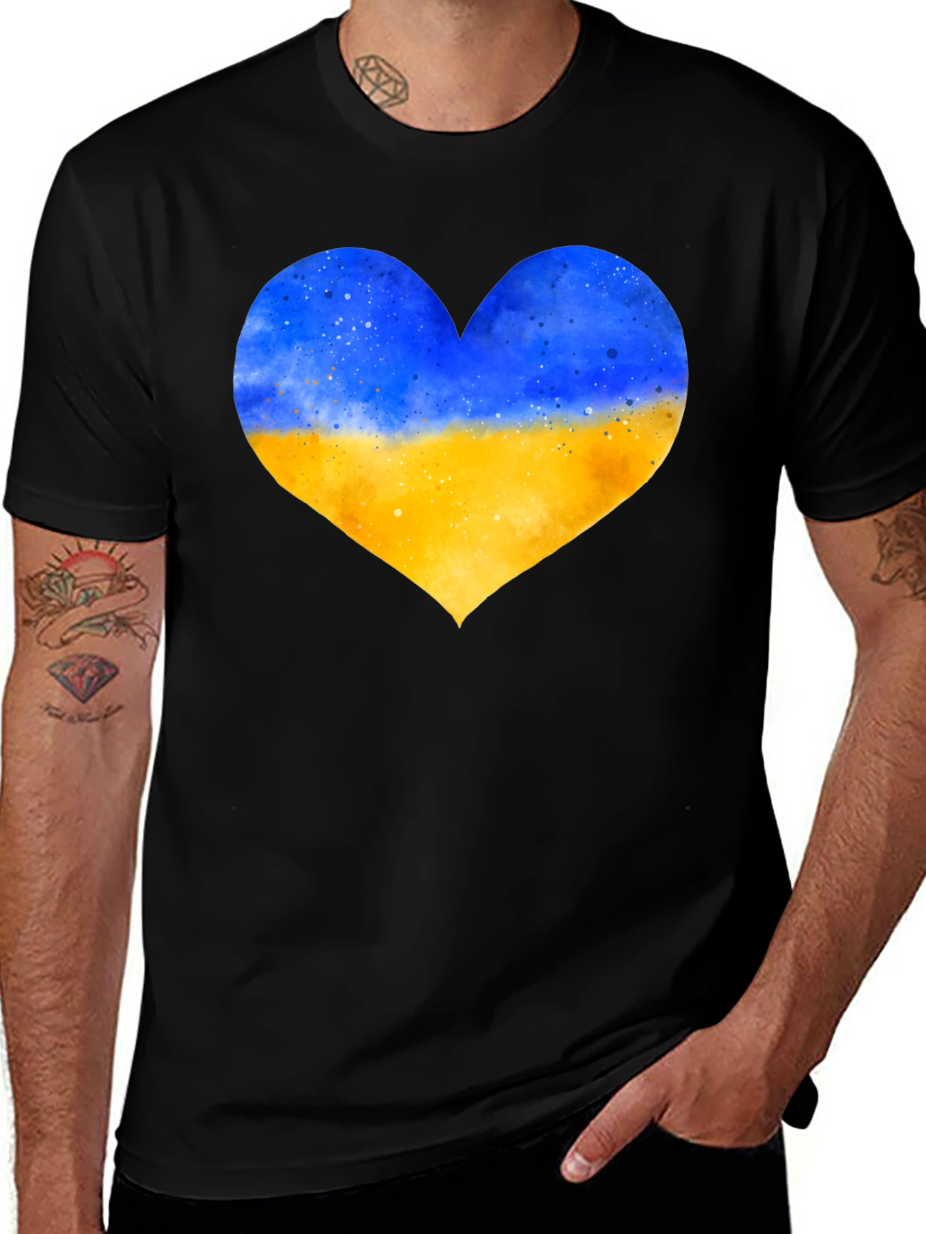 Ukraine Flag Heart T-Shirt