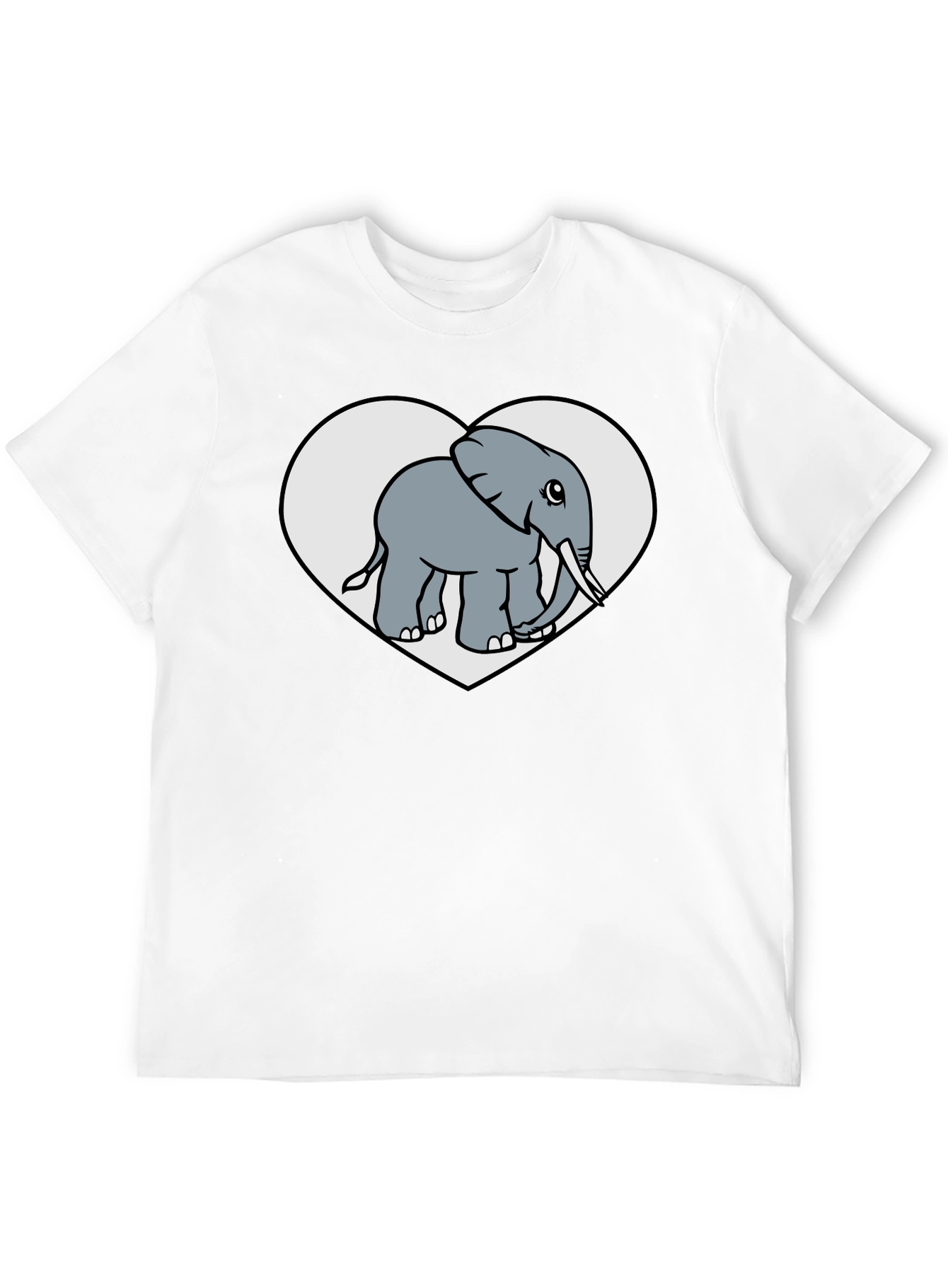 Elephant Heart Graphic Black T-Shirt