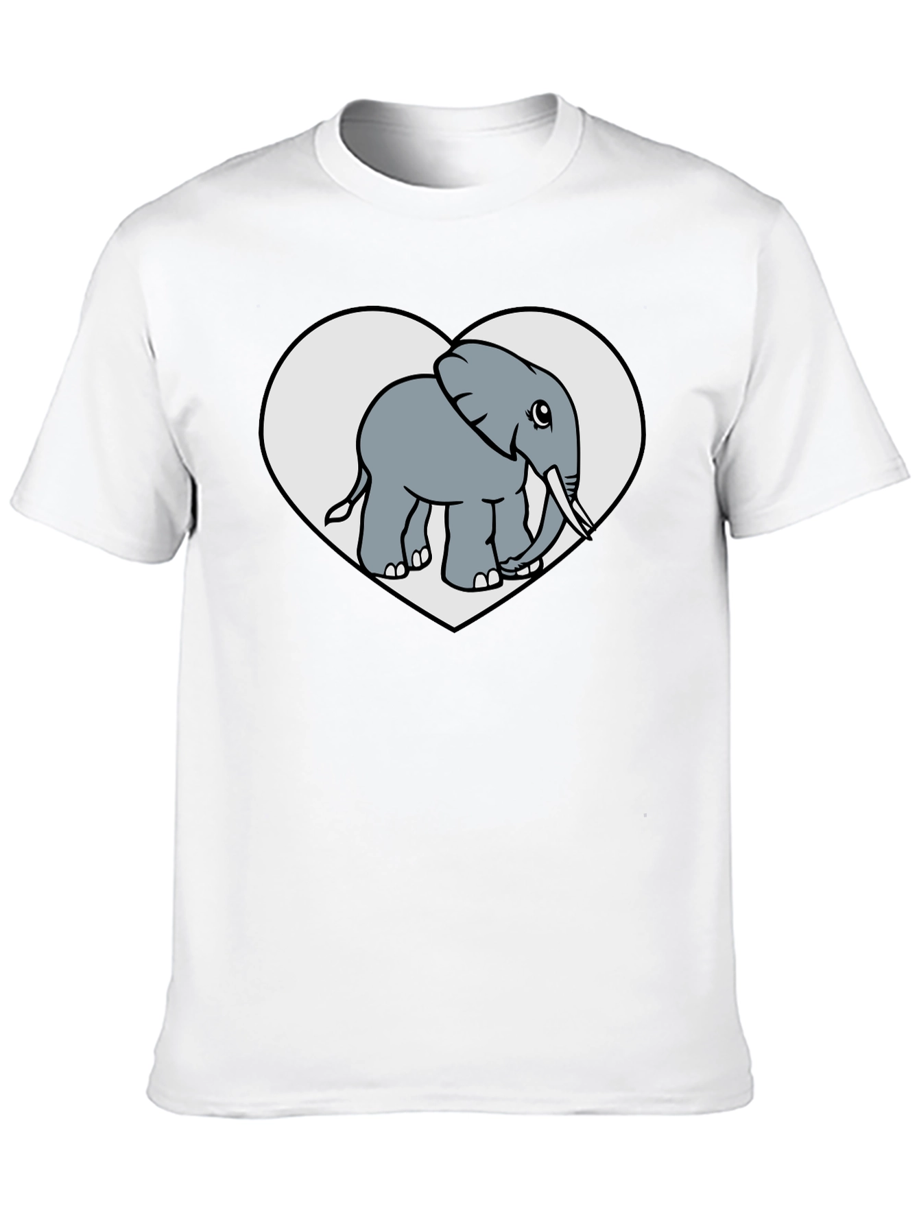 Elephant Heart Graphic Black T-Shirt