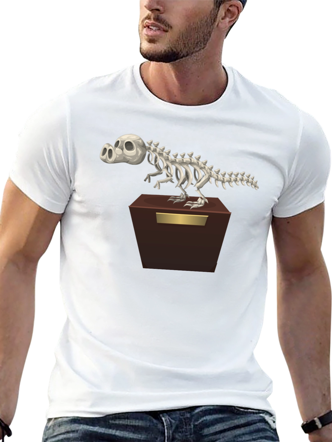 Cartoon Dino Skeleton T-Shirt