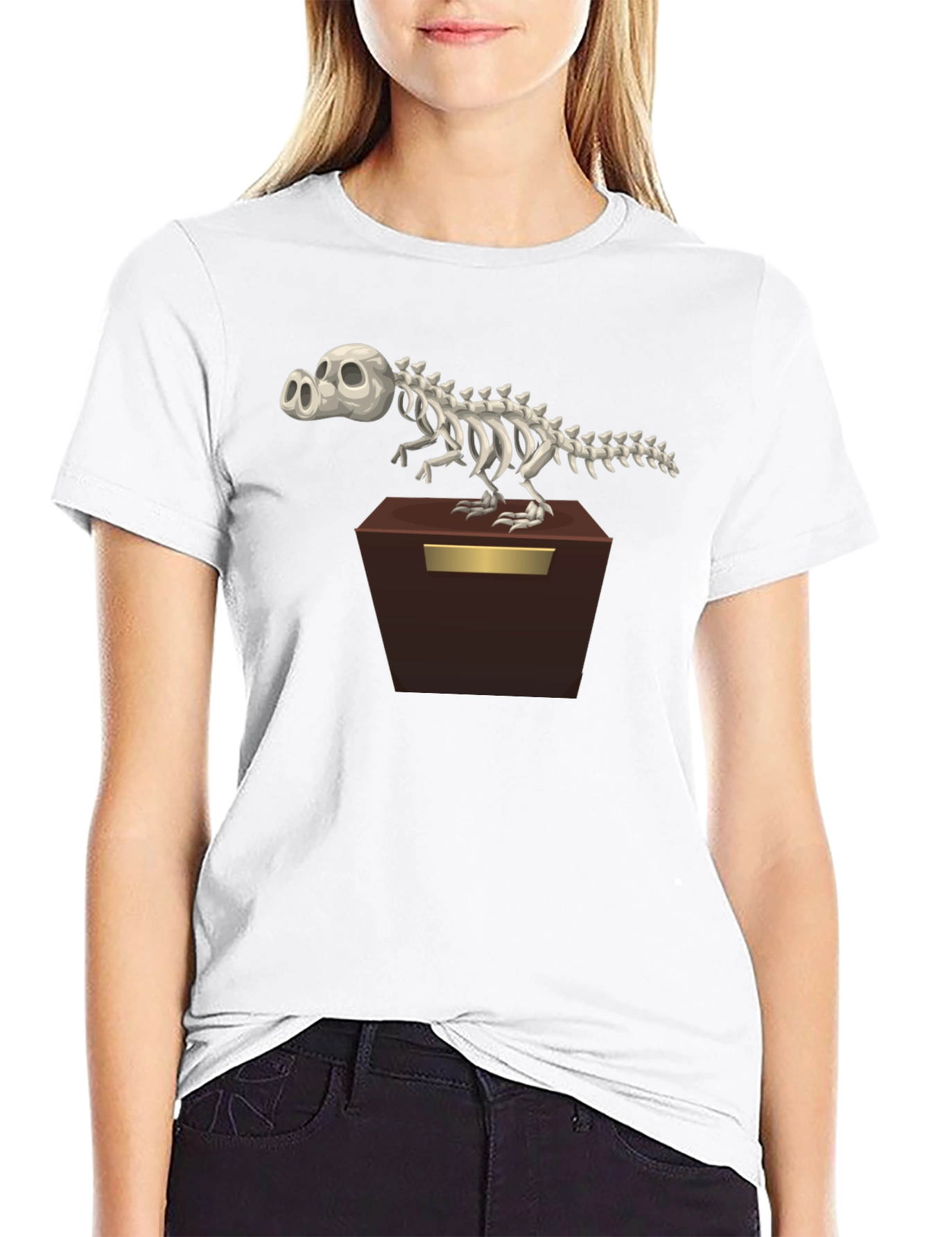 Cartoon Dino Skeleton T-Shirt