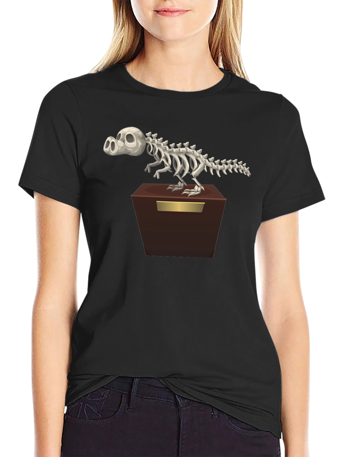 Cartoon Dino Skeleton T-Shirt