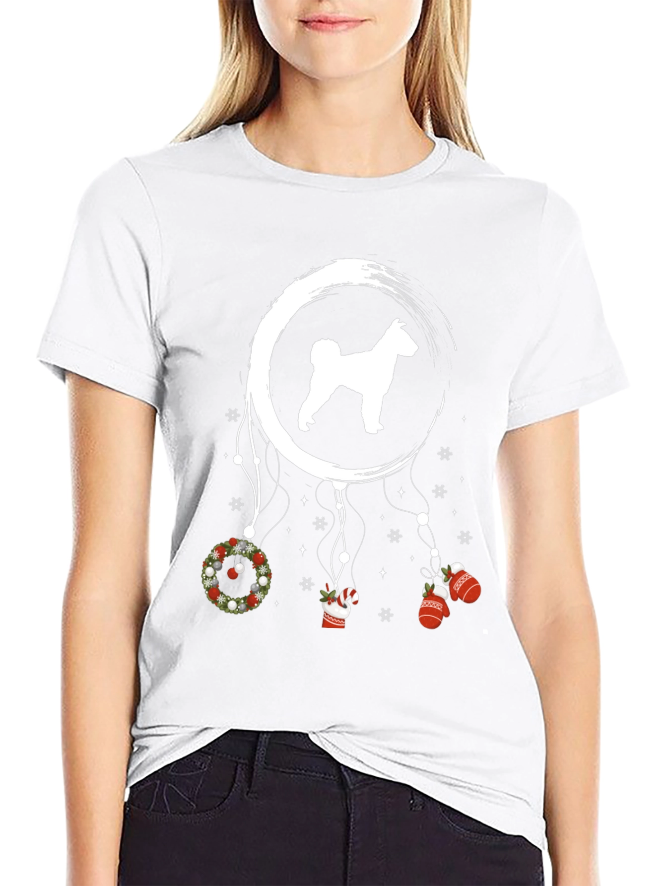 Festive Dog Dreamcatcher Graphic Tee