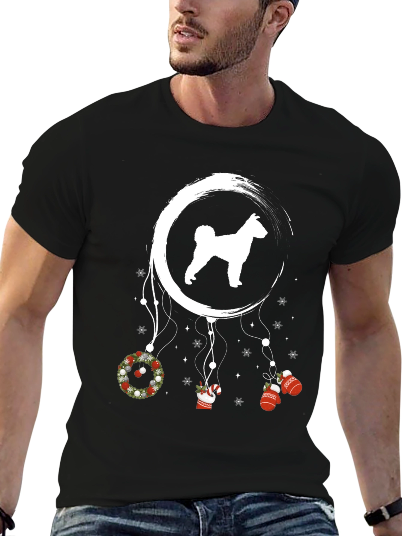 Festive Dog Dreamcatcher Graphic Tee