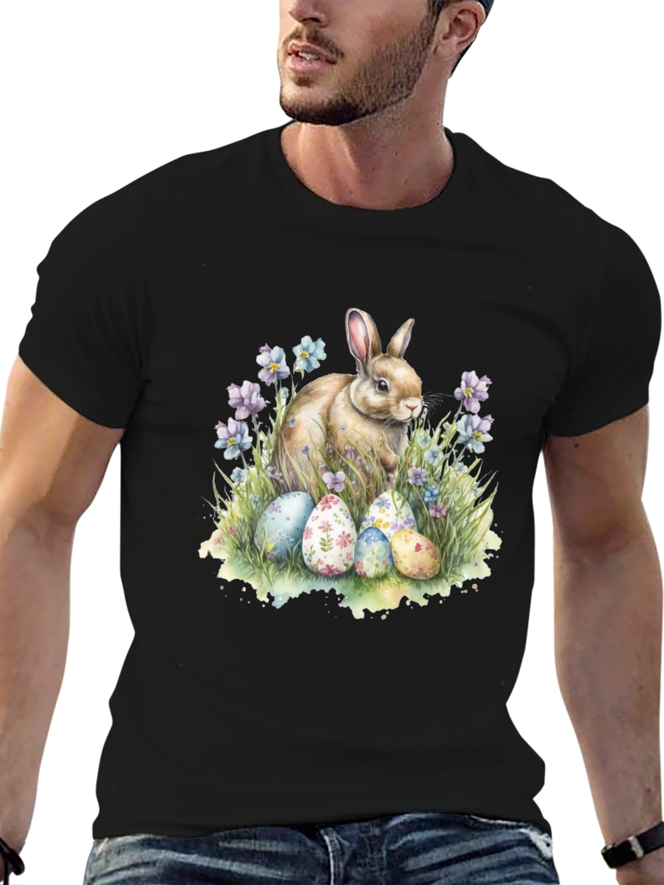 Easter Bunny & Eggs Graphic T-Shirt