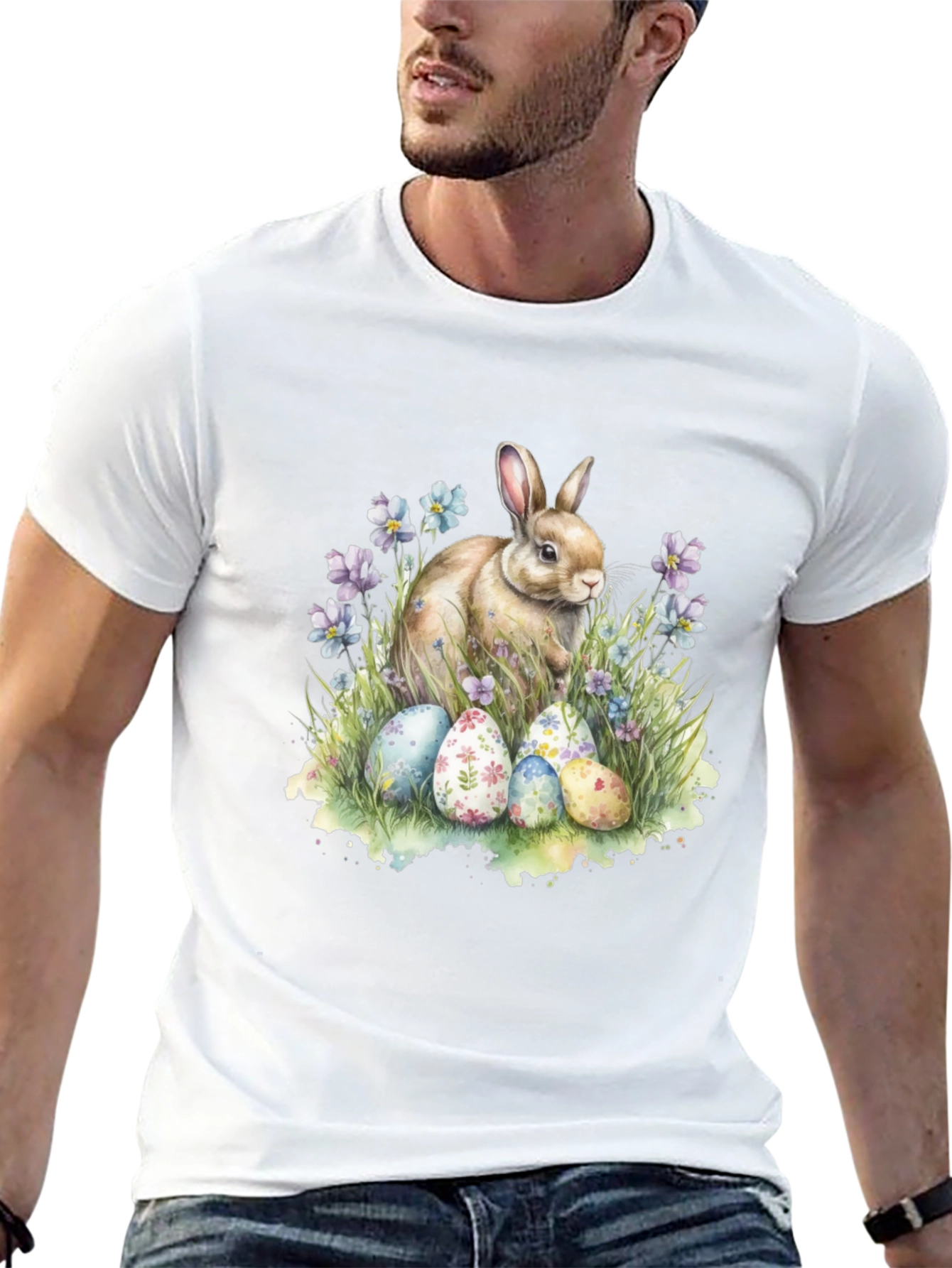 Easter Bunny & Eggs Graphic T-Shirt