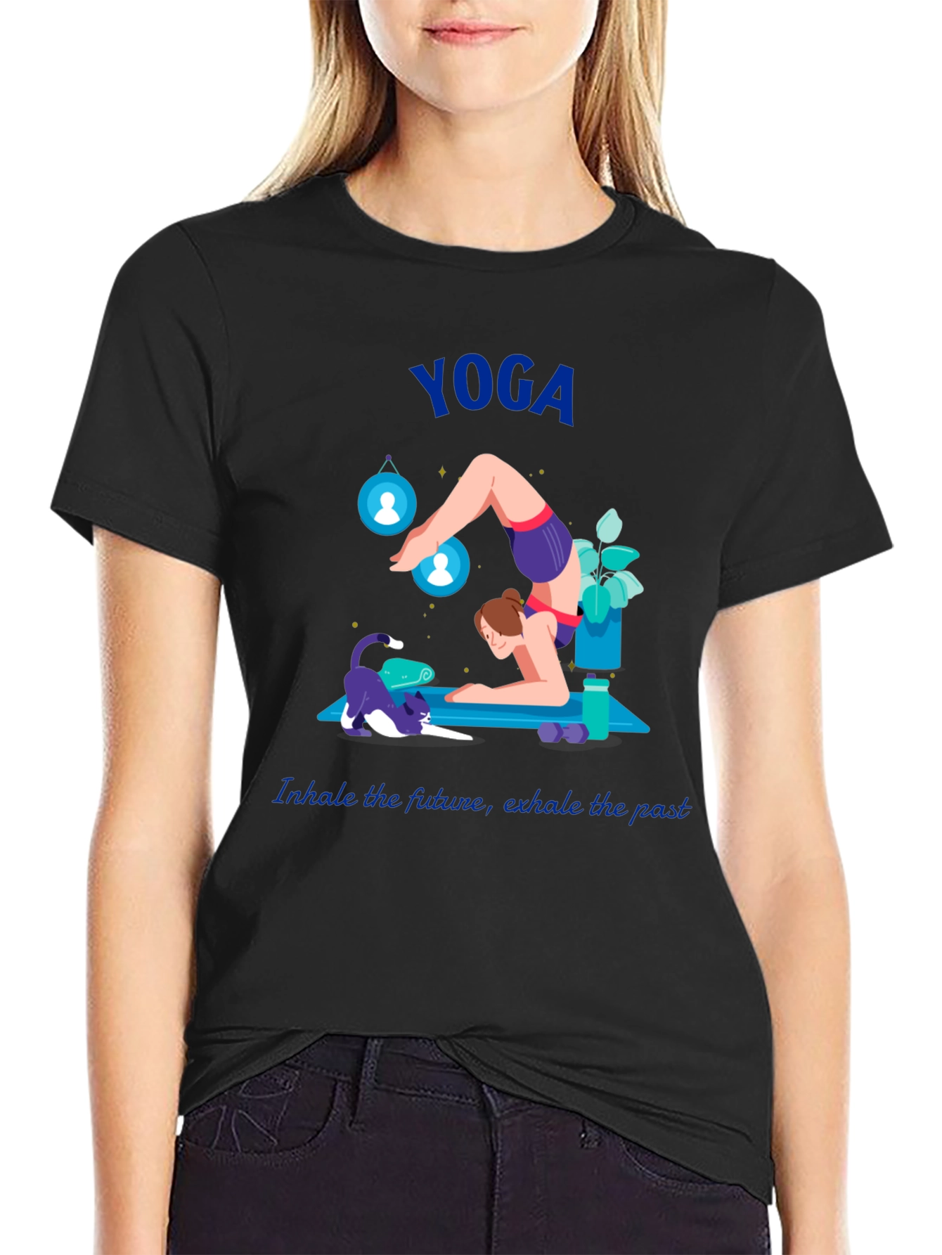 Yoga Graphic Tee: Inhale Future Exhale Past - Unisex