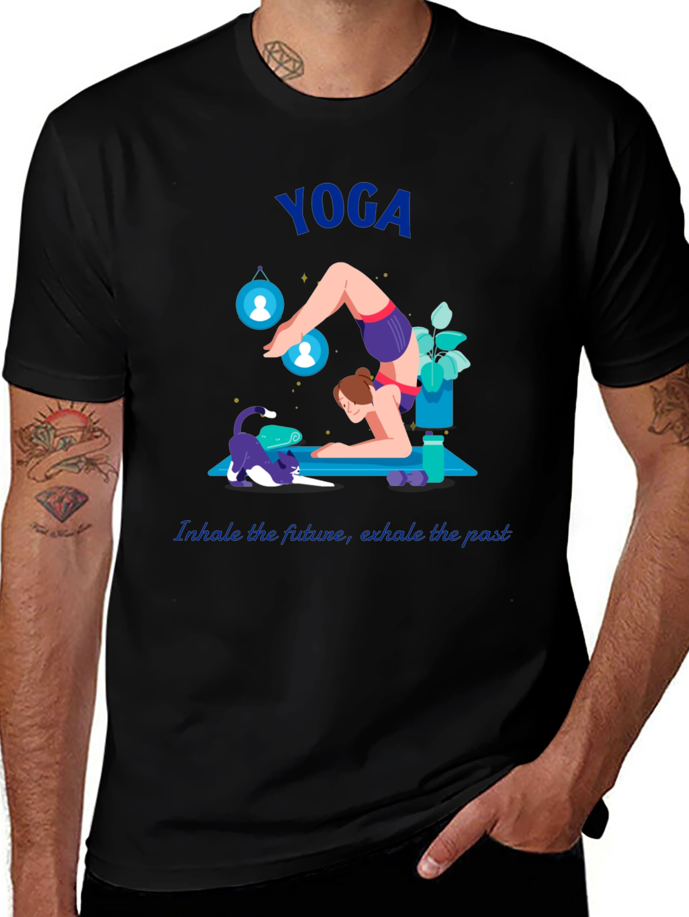Yoga Graphic Tee: Inhale Future Exhale Past - Unisex