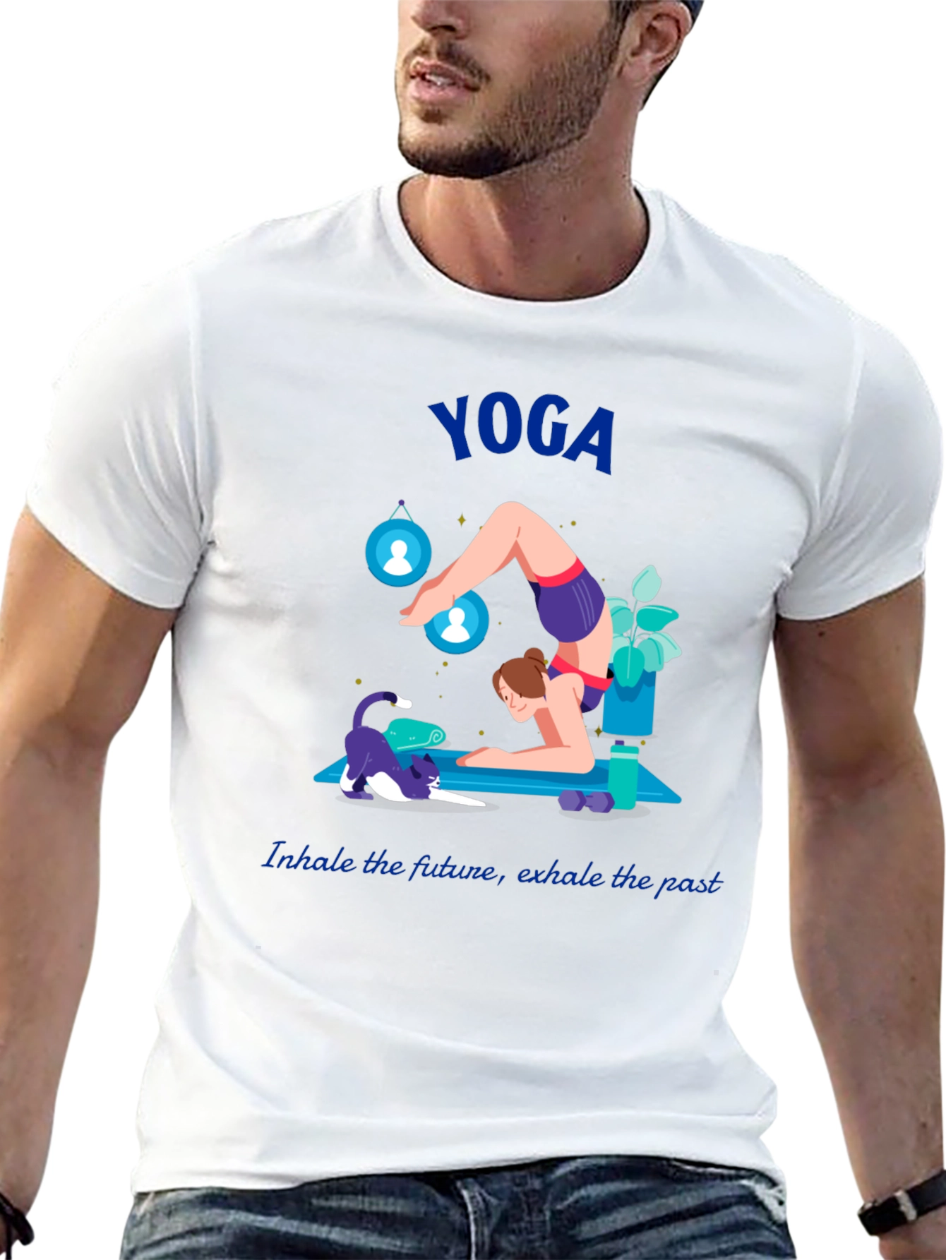 Yoga Graphic Tee: Inhale Future Exhale Past - Unisex