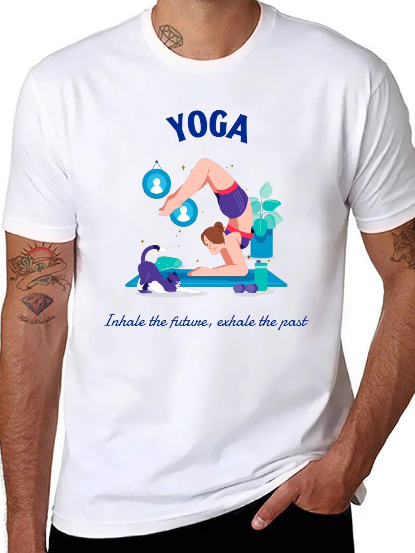 Yoga Graphic Tee: Inhale Future Exhale Past - Unisex