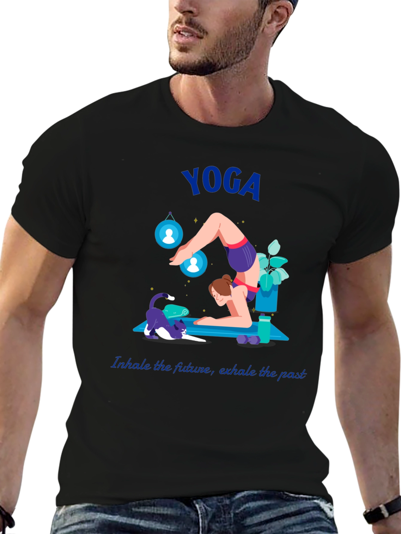 Yoga Graphic Tee: Inhale Future Exhale Past - Unisex