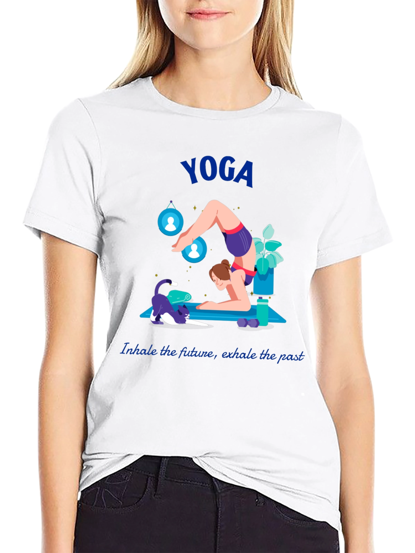 Yoga Graphic Tee: Inhale Future Exhale Past - Unisex