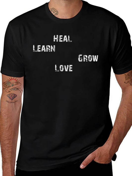 Heal Learn Love Grow Black T-Shirt