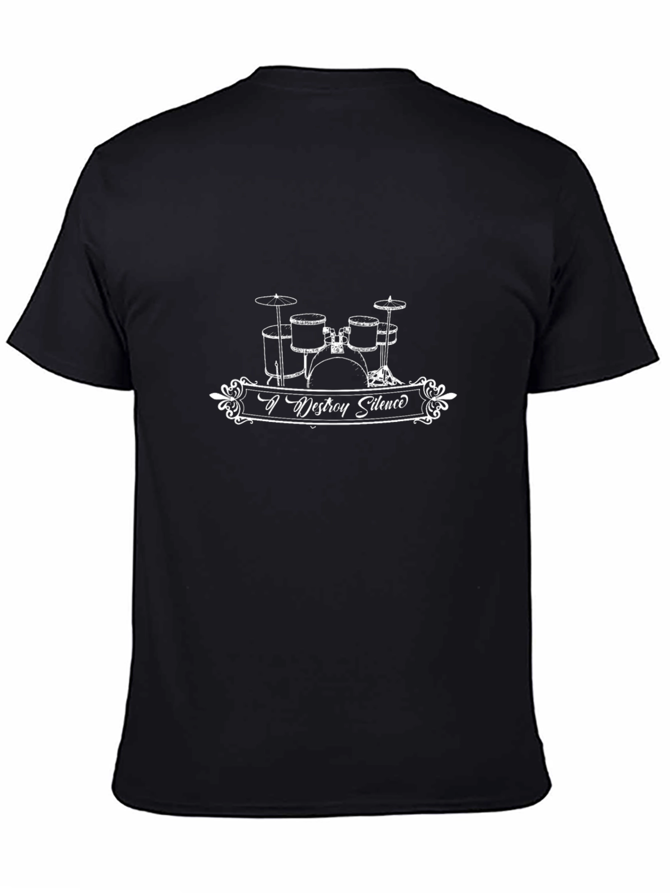 Destroy Silence Drum Set Graphic Tee - Black