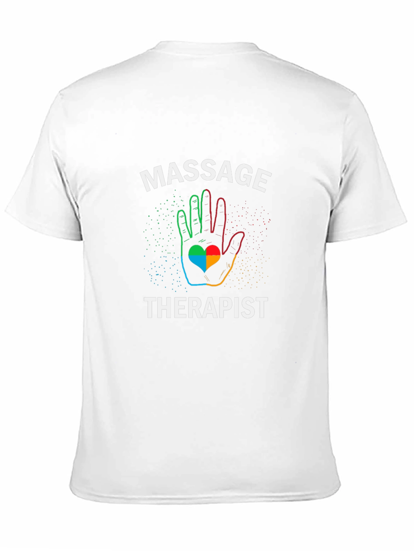Massage Therapist T-Shirt Rainbow Hand Heart