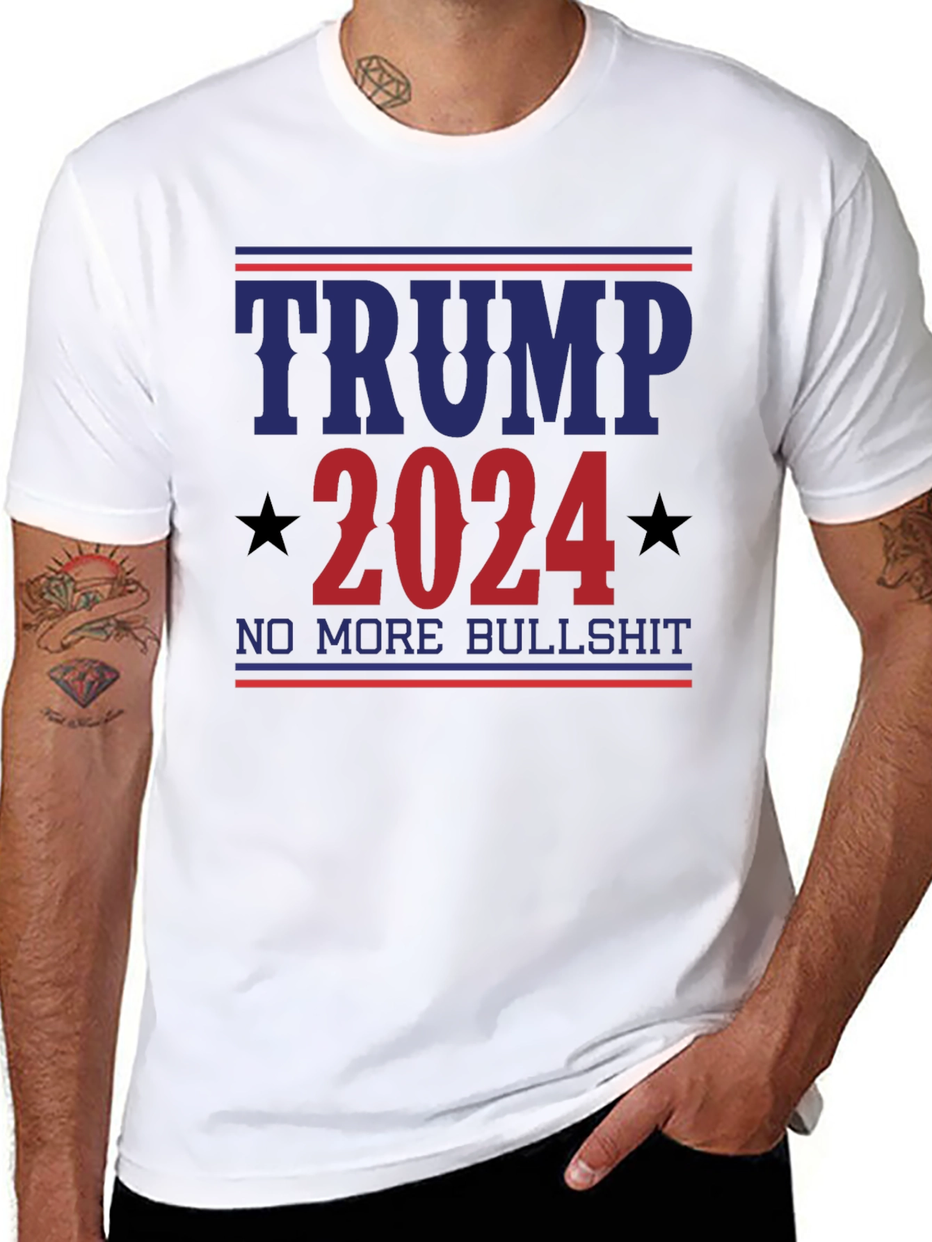Trump 2024 Slogan Tee - No More Bullshit