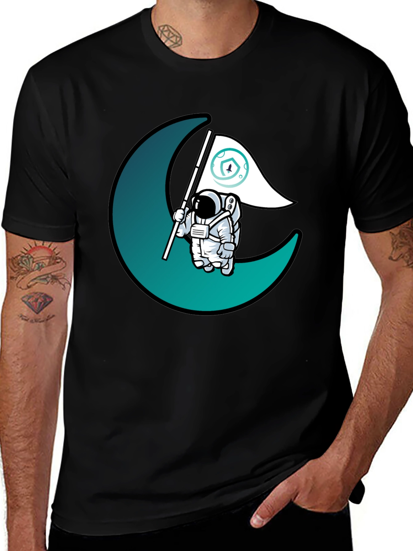 Astronaut Moon Landing Graphic T-Shirt