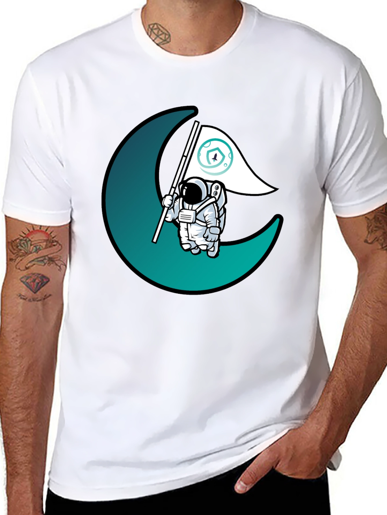 Astronaut Moon Landing Graphic T-Shirt