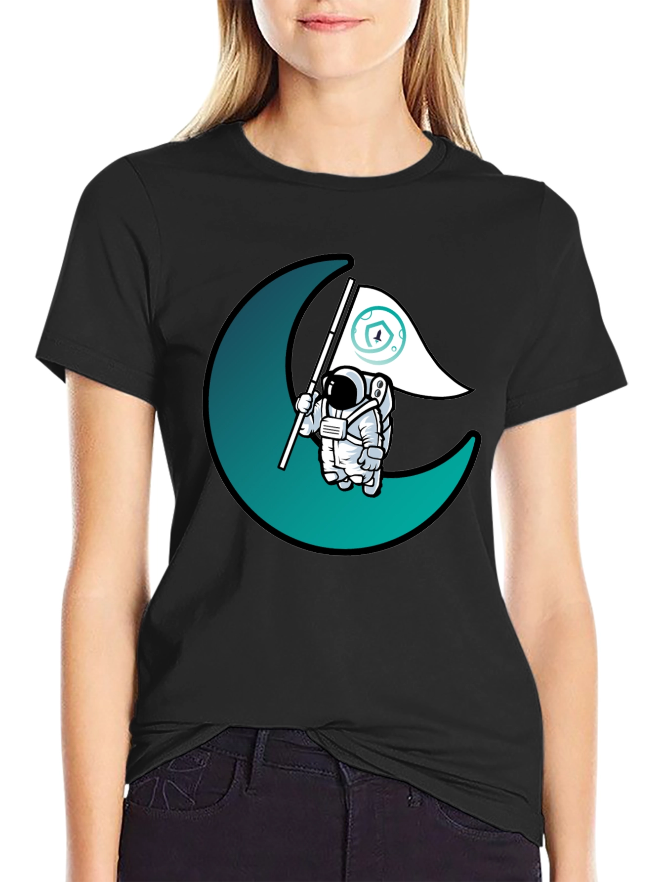 Astronaut Moon Landing Graphic T-Shirt