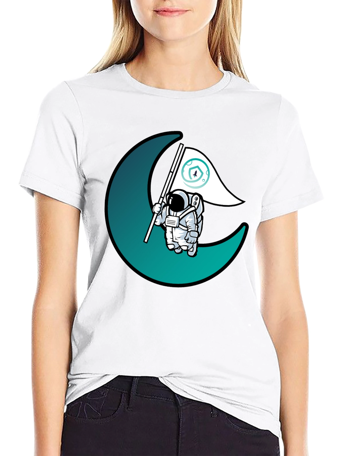 Astronaut Moon Landing Graphic T-Shirt