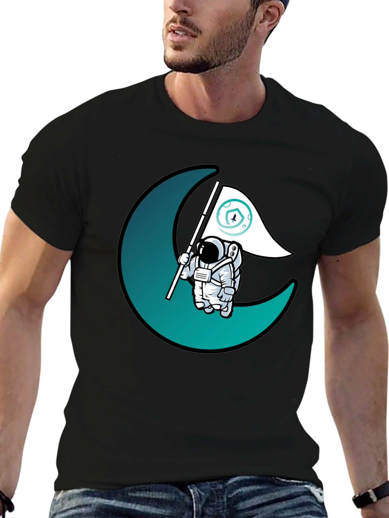Astronaut Moon Landing Graphic T-Shirt