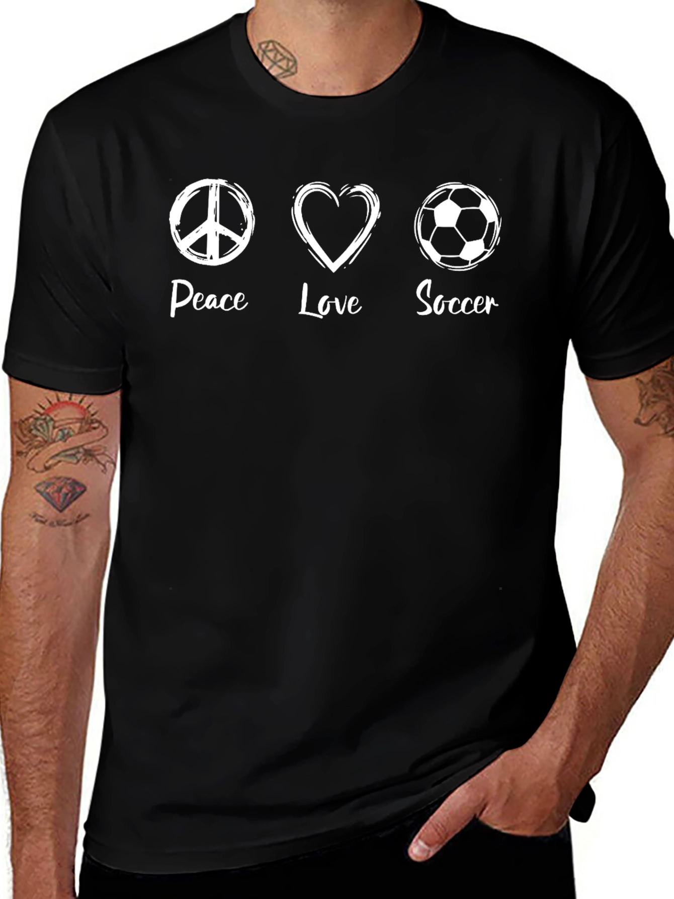 Peace Love Soccer Graphic T-Shirt