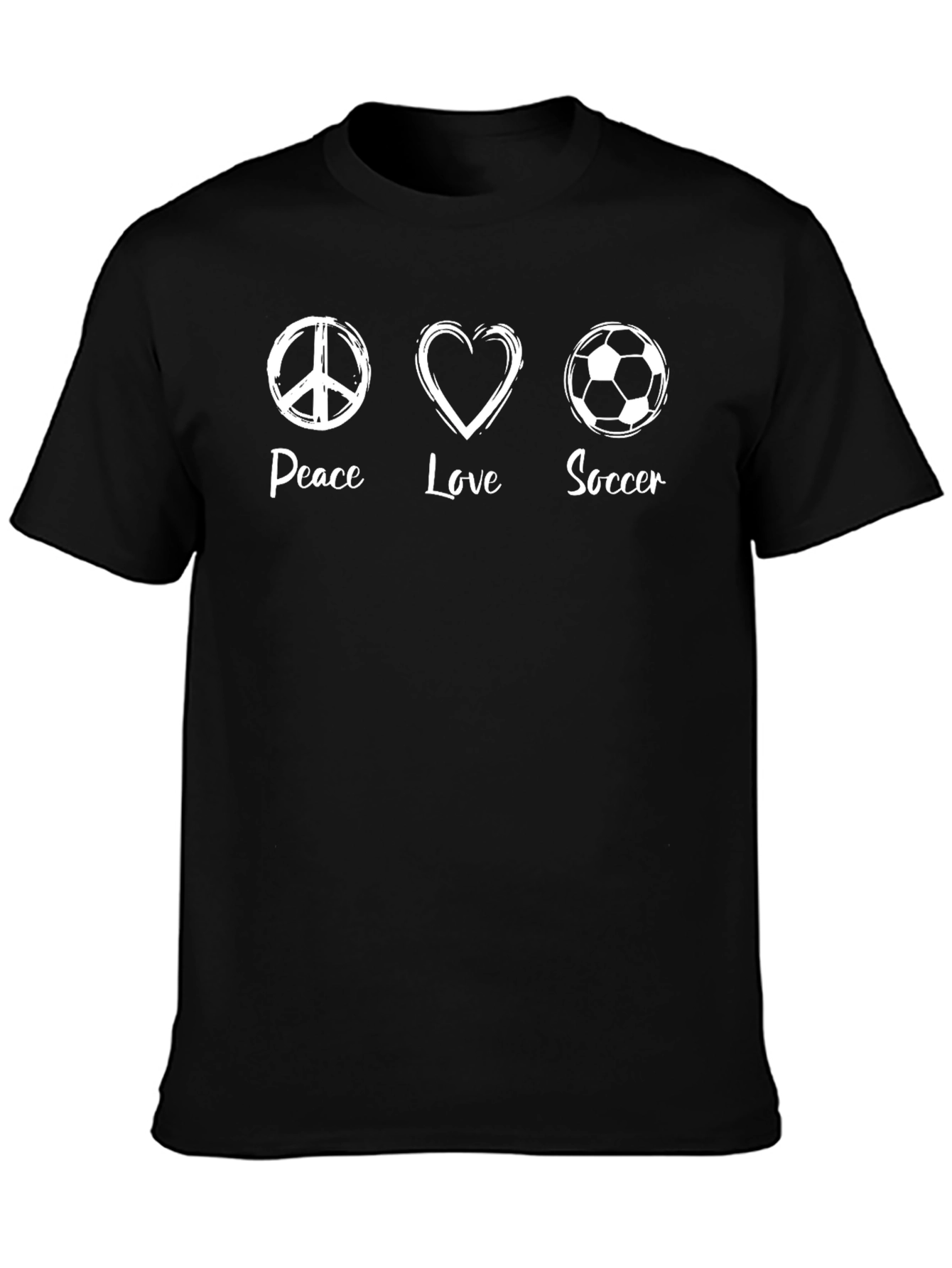 Peace Love Soccer Graphic T-Shirt