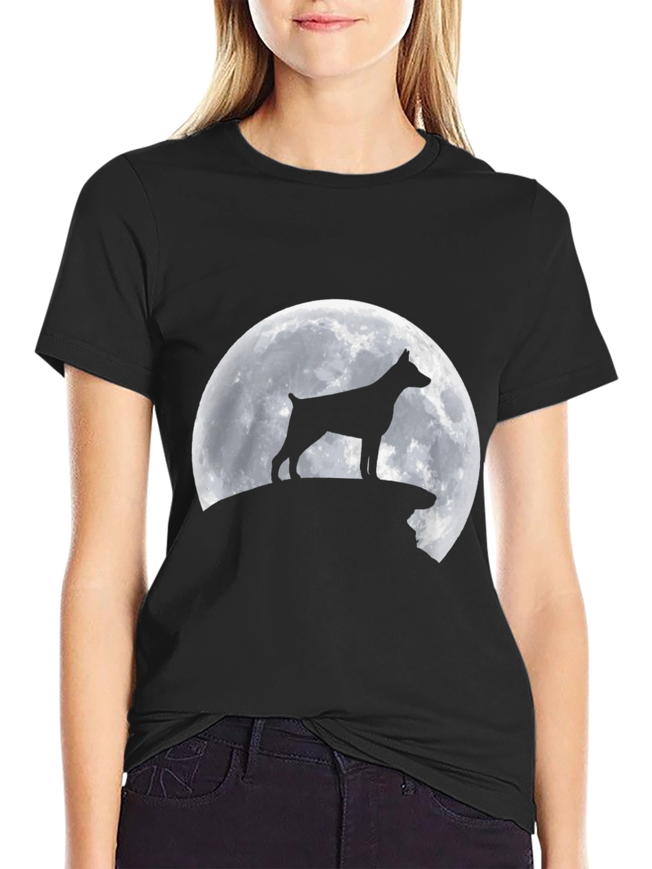 Dog Silhouette Moon T-Shirt