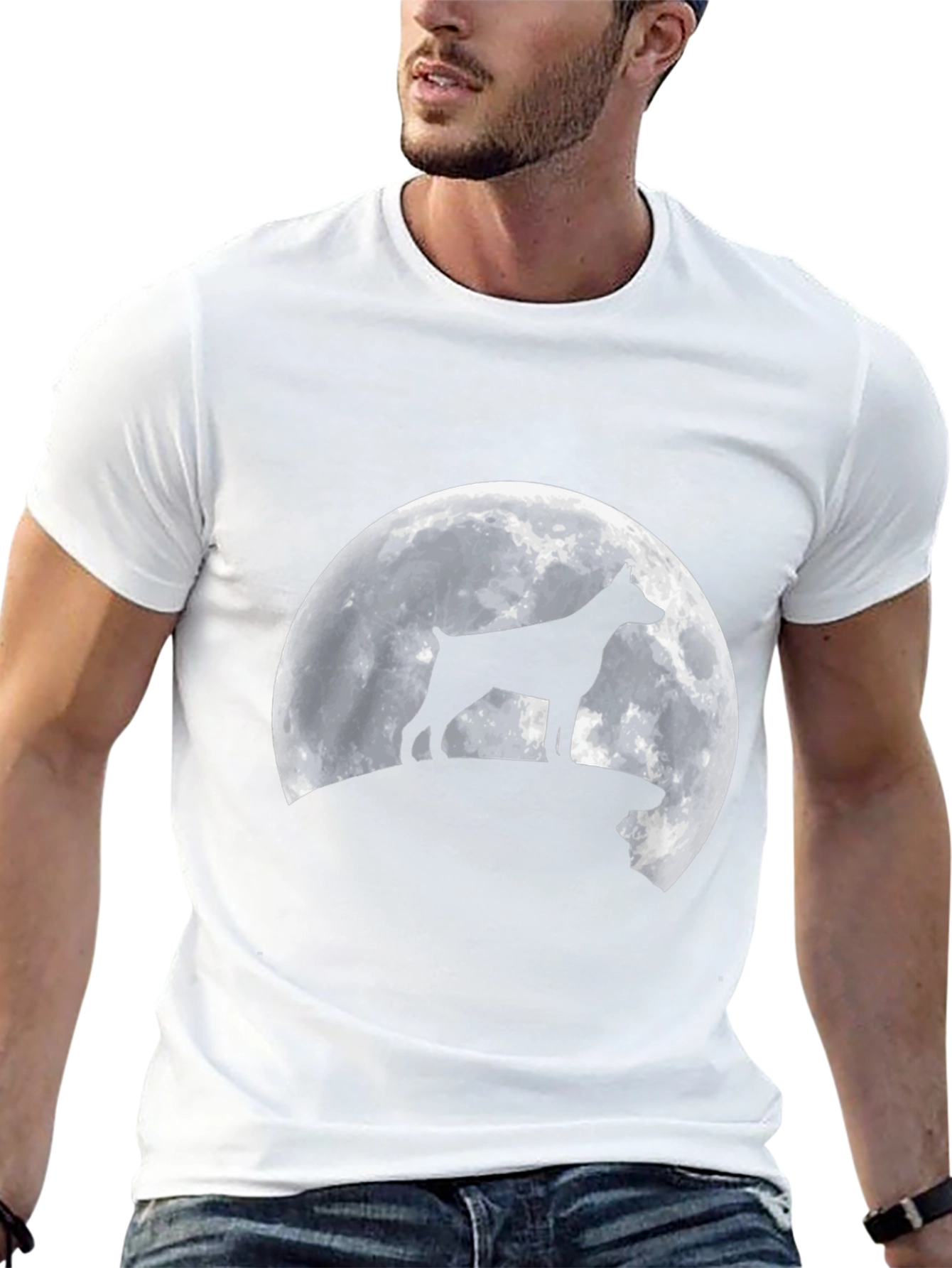 Dog Silhouette Moon T-Shirt