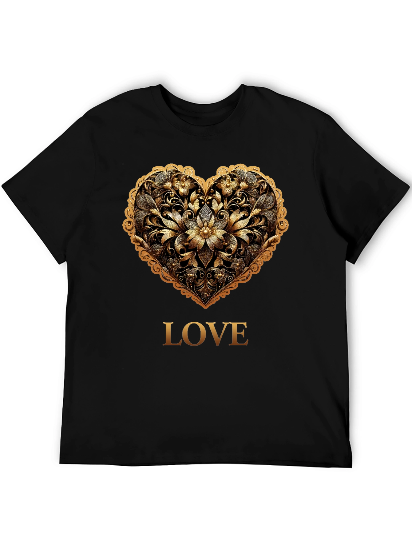 Golden Heart Love Tee - Stylish Graphic T-Shirt