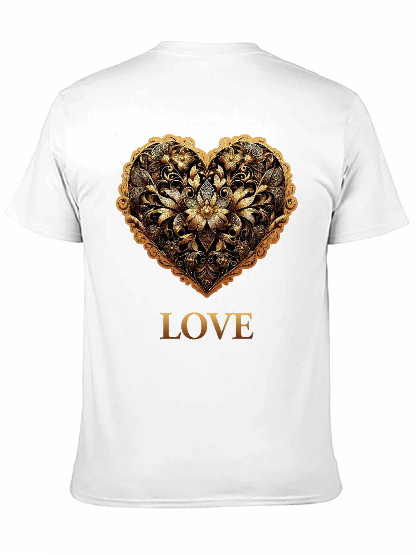 Golden Heart Love Tee - Stylish Graphic T-Shirt