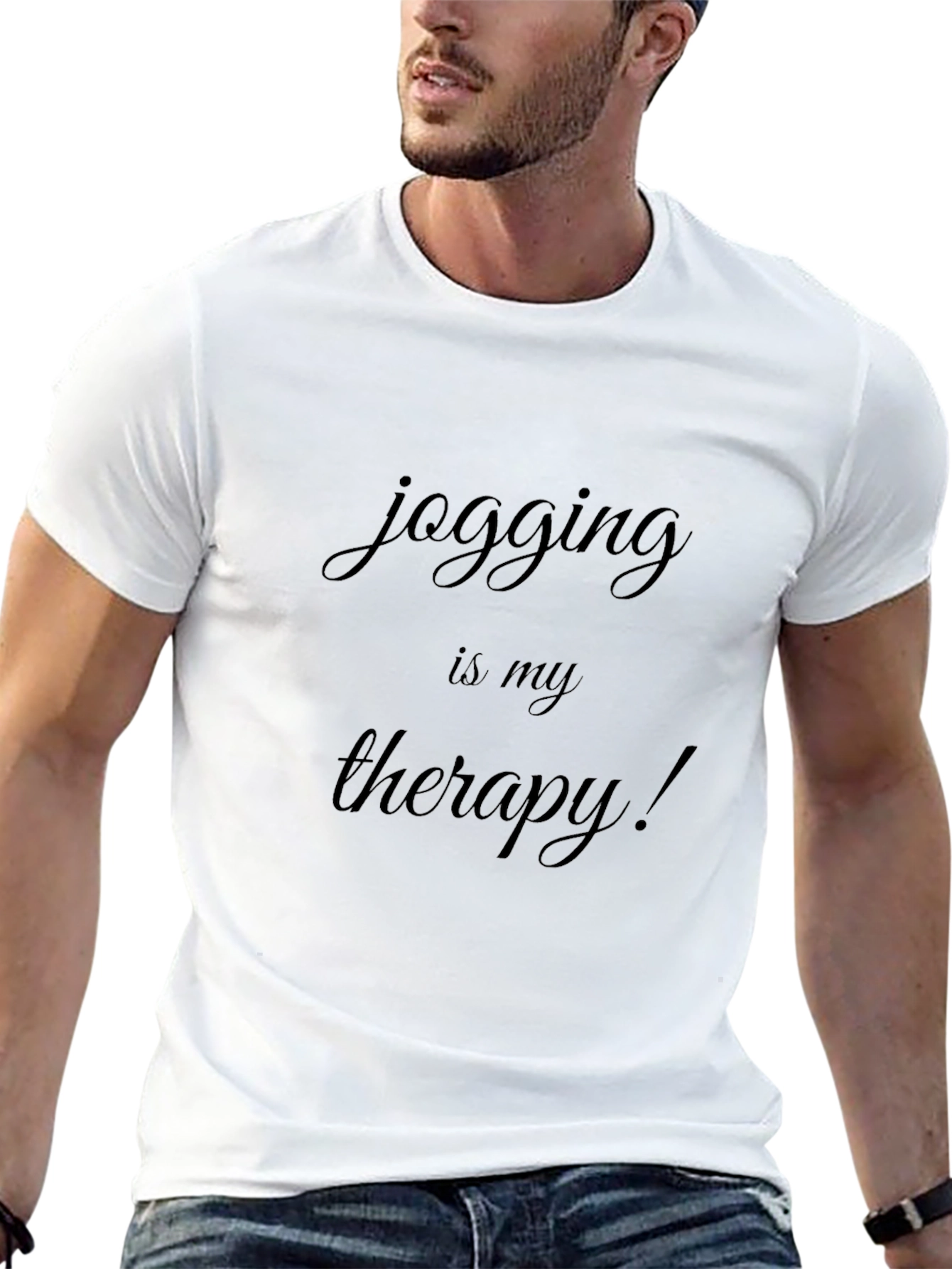 Jogging is My Therapy Black T-Shirt