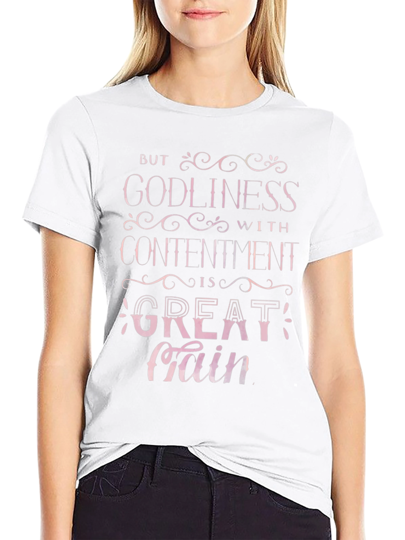 Godliness with Contentment Christian T-Shirt