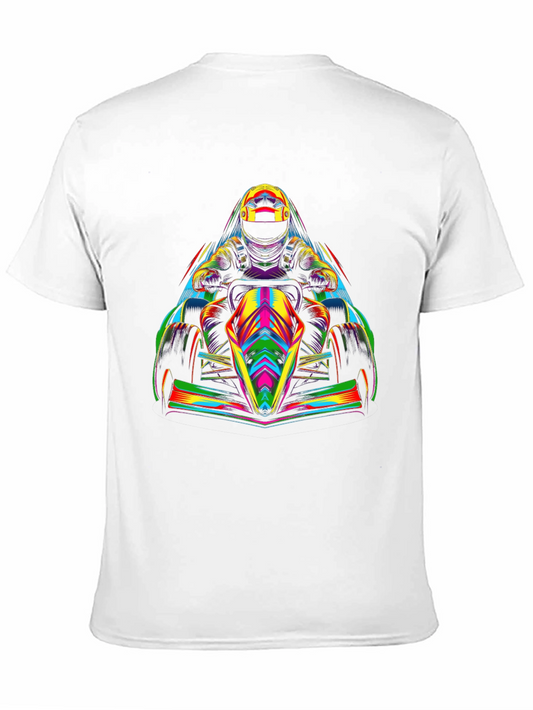 Vivid Kart Racing Graphic Tee - Black Cotton Comfort
