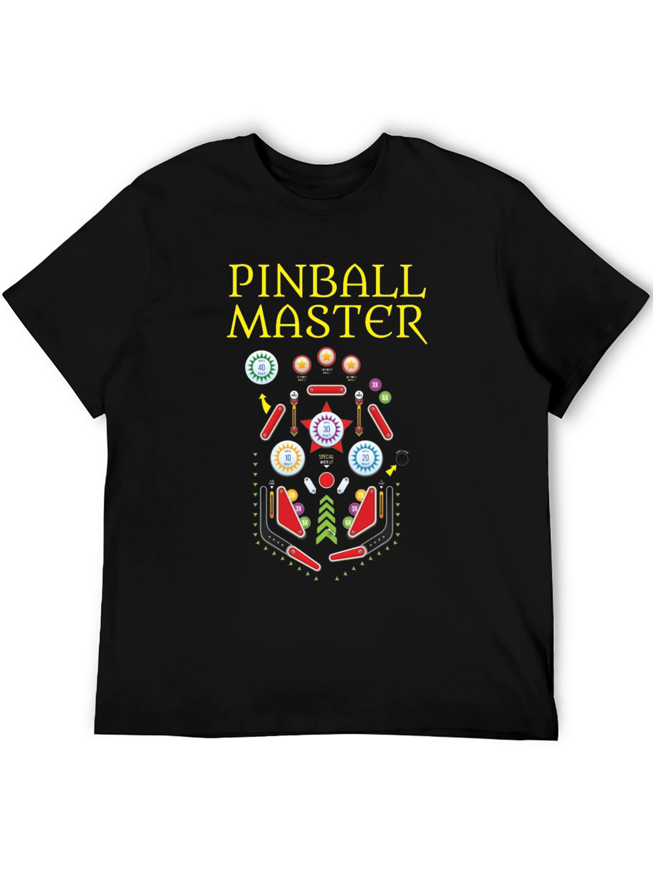 Pinball Master Graphic T-Shirt - Retro Arcade Style