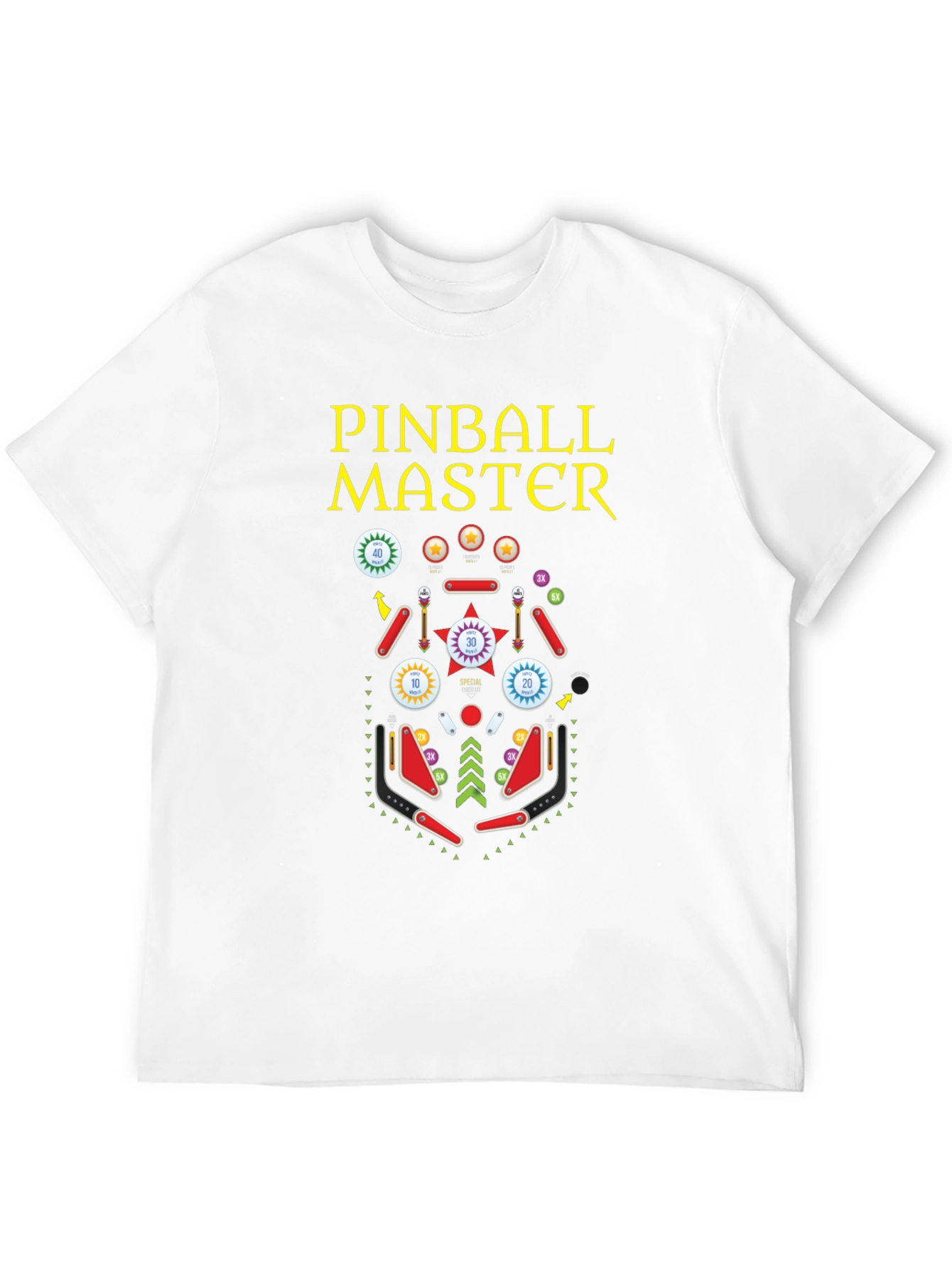 Pinball Master Graphic T-Shirt - Retro Arcade Style