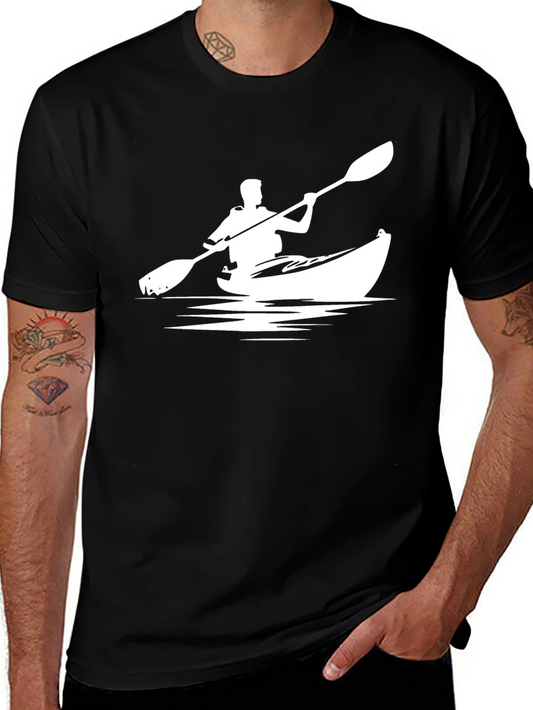 Kayaking Graphic Tee - Black Casual Shirt