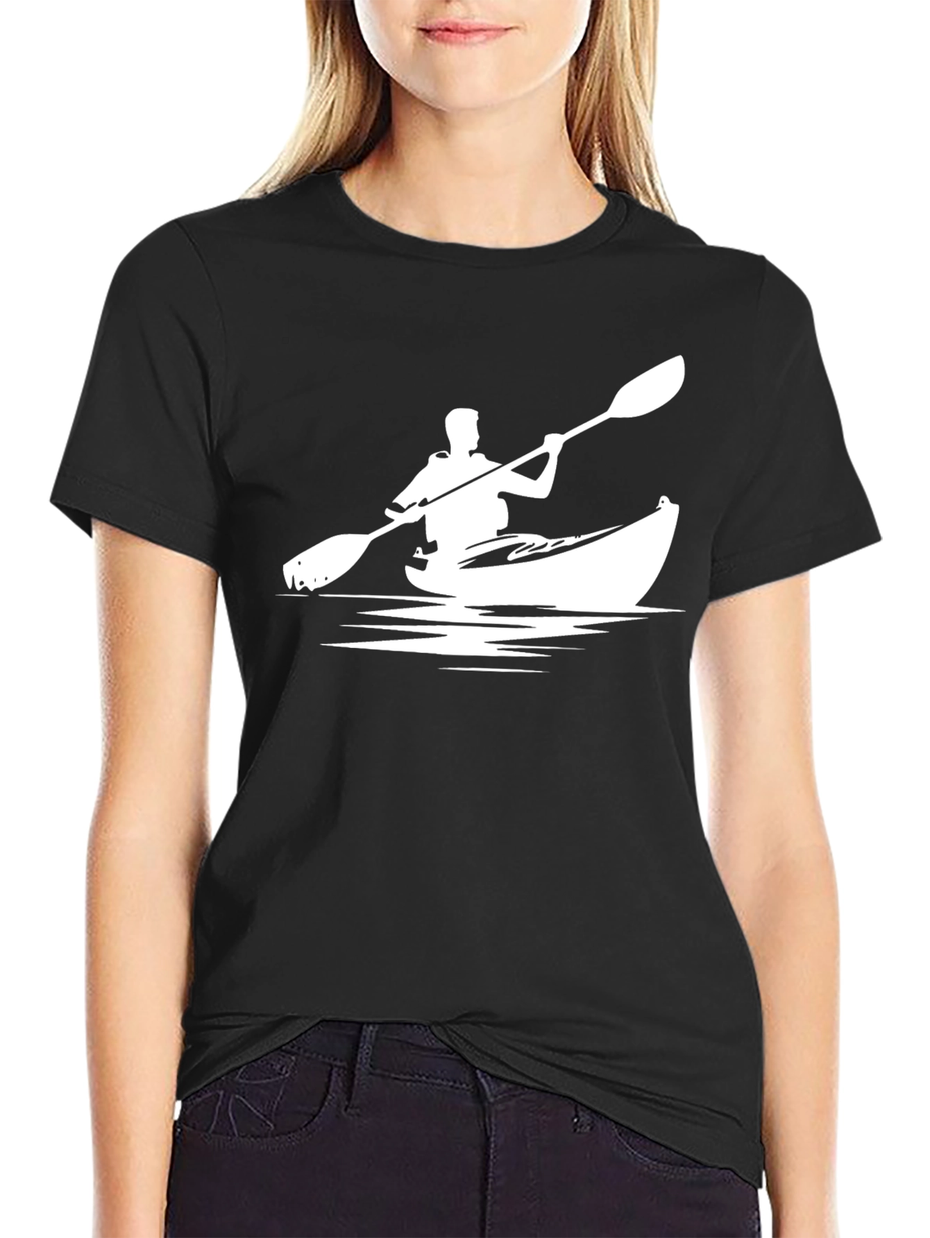 Kayaking Graphic Tee - Black Casual Shirt